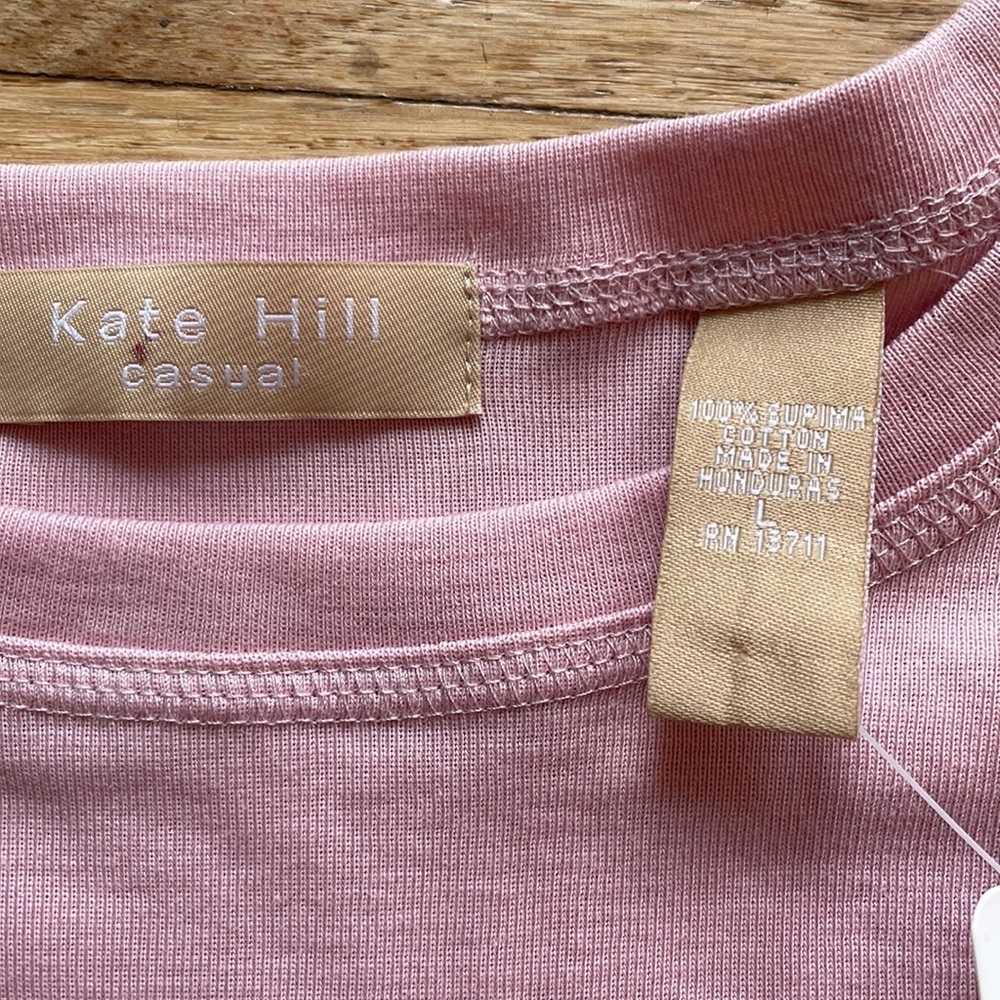 Kate Hill long sleeve top, pink, women’s size L, NWT - Picture 3 of 8